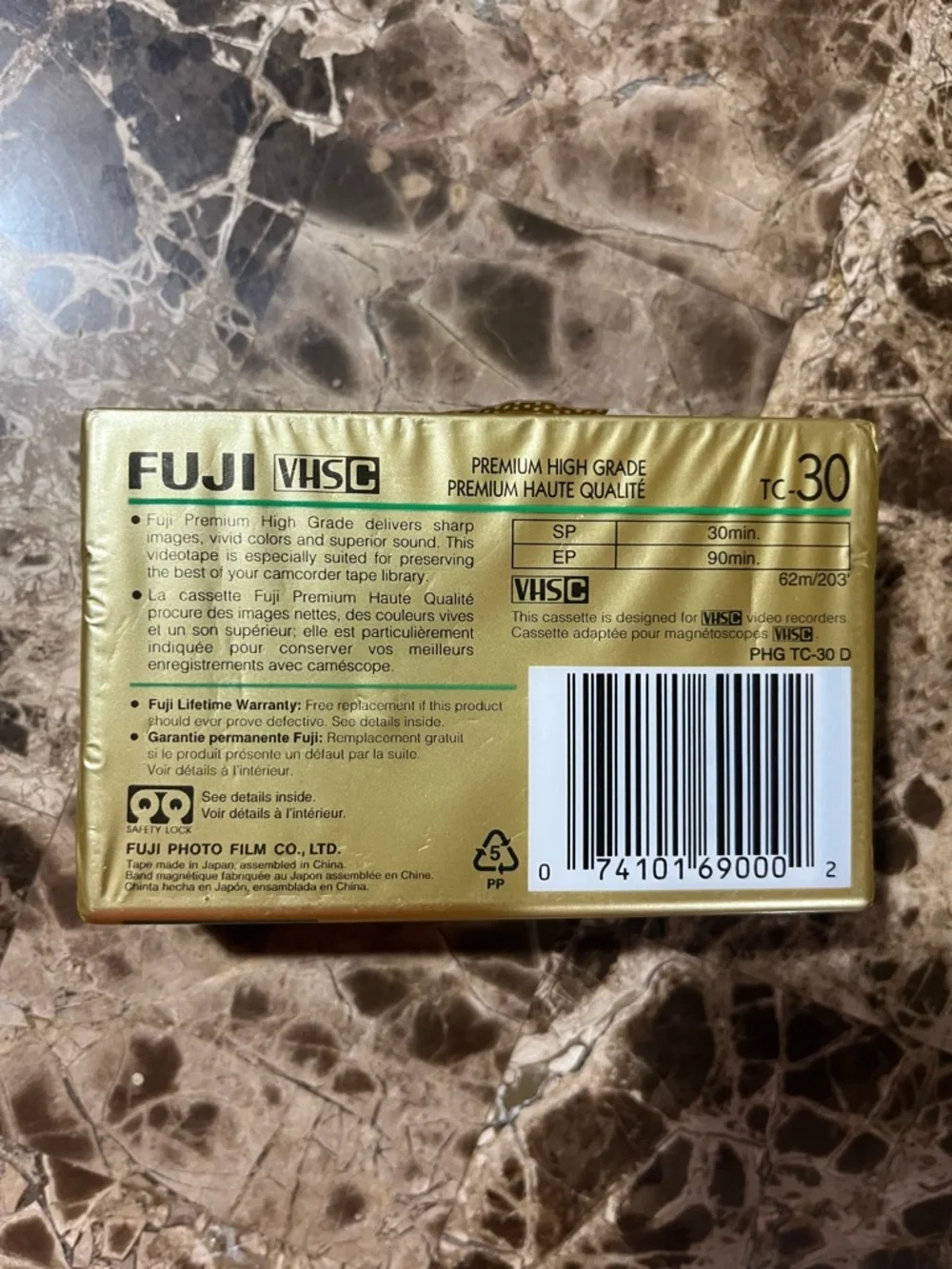 BRAND NEW Sealed Fuji VHS-C TC-30 Premium High Grade Camcorder Tape - NOS